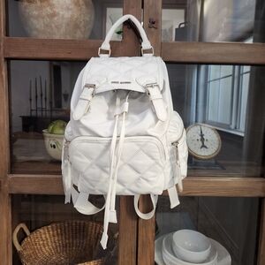 STEVE MADDEN BSOLLY QUILTED LARGE BACKPACK, WHITE, WOMENS